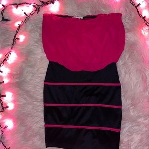 Hot tempered pink and black dress